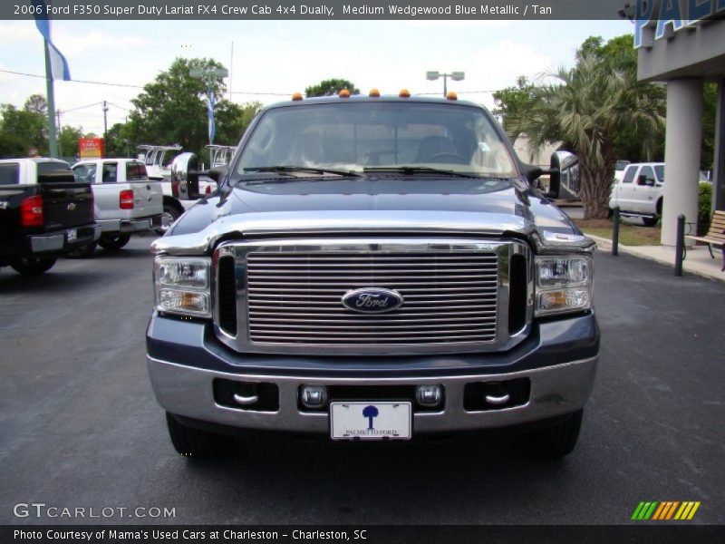 Medium Wedgewood Blue Metallic / Tan 2006 Ford F350 Super Duty Lariat FX4 Crew Cab 4x4 Dually