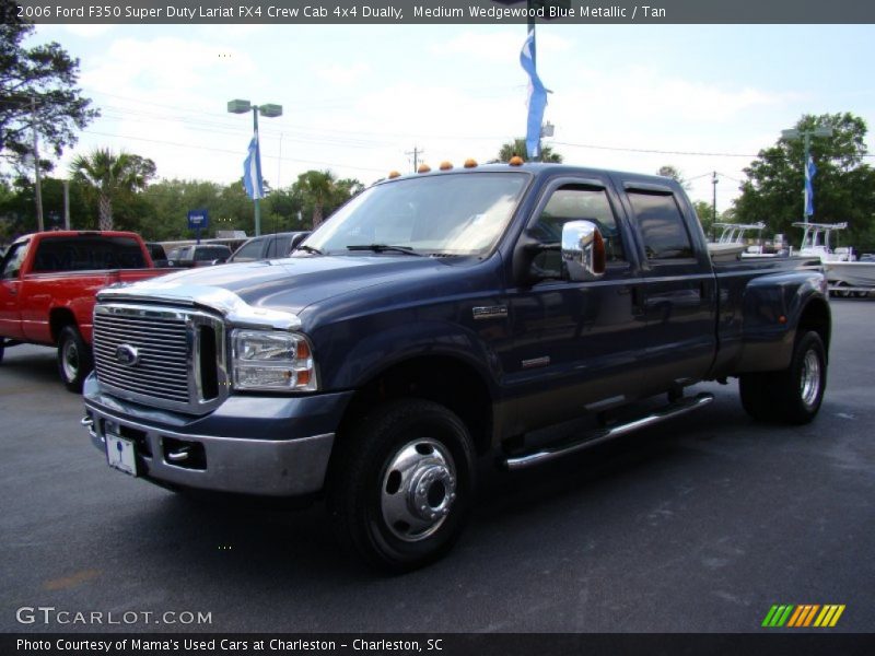 Medium Wedgewood Blue Metallic / Tan 2006 Ford F350 Super Duty Lariat FX4 Crew Cab 4x4 Dually