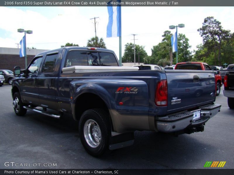 Medium Wedgewood Blue Metallic / Tan 2006 Ford F350 Super Duty Lariat FX4 Crew Cab 4x4 Dually