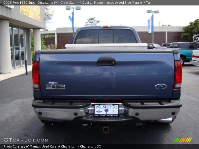 Medium Wedgewood Blue Metallic / Tan 2006 Ford F350 Super Duty Lariat FX4 Crew Cab 4x4 Dually
