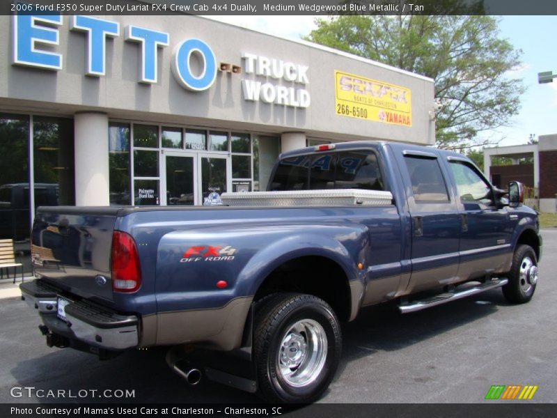 Medium Wedgewood Blue Metallic / Tan 2006 Ford F350 Super Duty Lariat FX4 Crew Cab 4x4 Dually