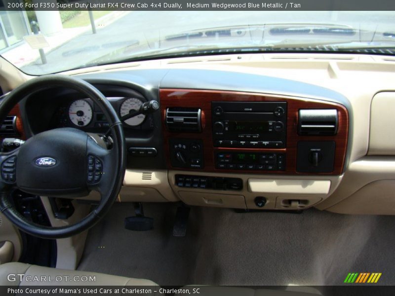 Medium Wedgewood Blue Metallic / Tan 2006 Ford F350 Super Duty Lariat FX4 Crew Cab 4x4 Dually