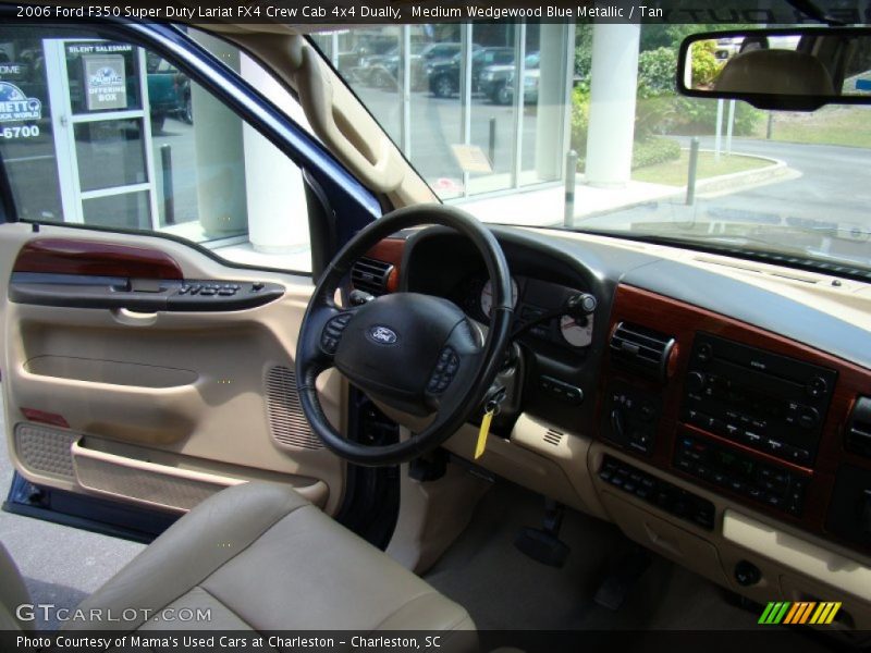 Medium Wedgewood Blue Metallic / Tan 2006 Ford F350 Super Duty Lariat FX4 Crew Cab 4x4 Dually