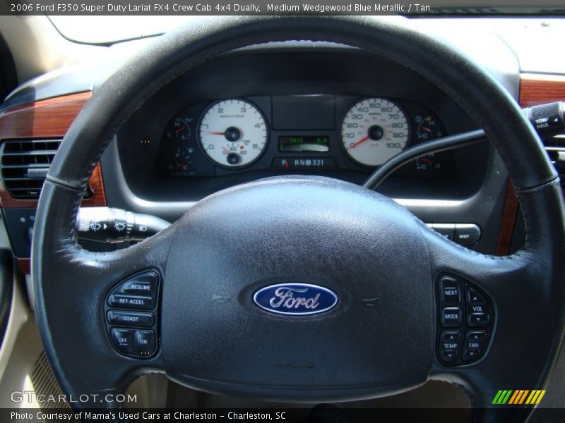 Medium Wedgewood Blue Metallic / Tan 2006 Ford F350 Super Duty Lariat FX4 Crew Cab 4x4 Dually