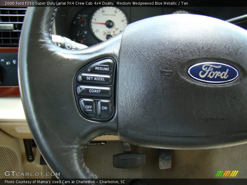 Medium Wedgewood Blue Metallic / Tan 2006 Ford F350 Super Duty Lariat FX4 Crew Cab 4x4 Dually