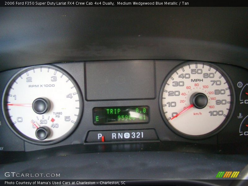 Medium Wedgewood Blue Metallic / Tan 2006 Ford F350 Super Duty Lariat FX4 Crew Cab 4x4 Dually