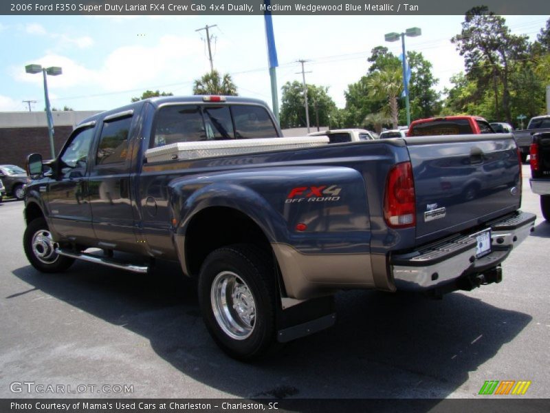 Medium Wedgewood Blue Metallic / Tan 2006 Ford F350 Super Duty Lariat FX4 Crew Cab 4x4 Dually