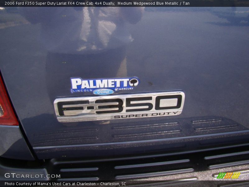 Medium Wedgewood Blue Metallic / Tan 2006 Ford F350 Super Duty Lariat FX4 Crew Cab 4x4 Dually