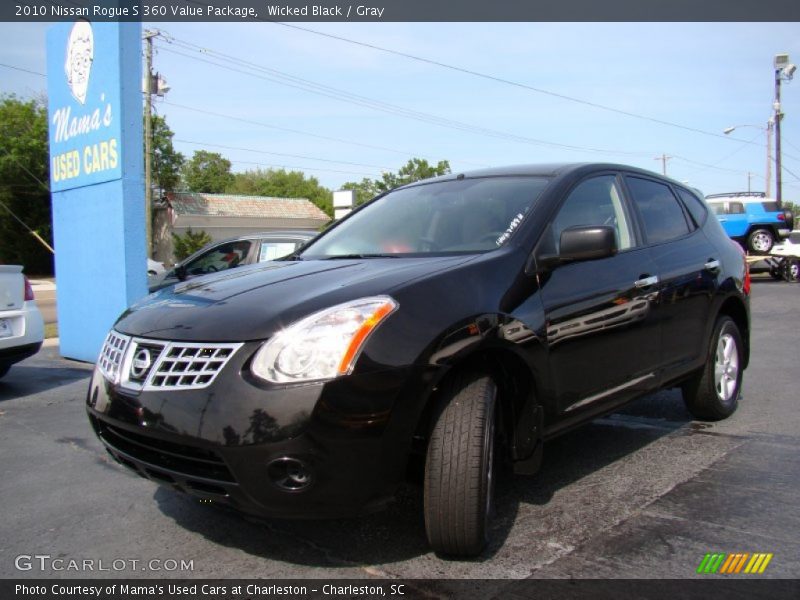 Wicked Black / Gray 2010 Nissan Rogue S 360 Value Package