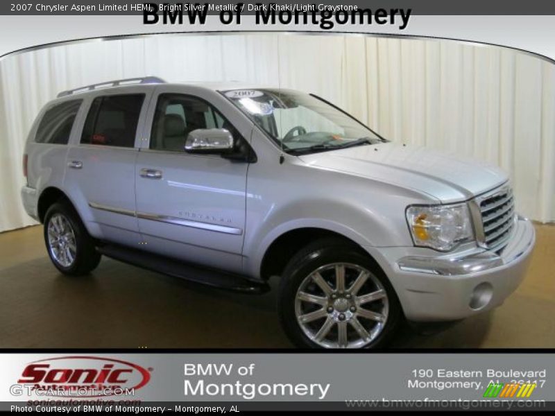 Bright Silver Metallic / Dark Khaki/Light Graystone 2007 Chrysler Aspen Limited HEMI