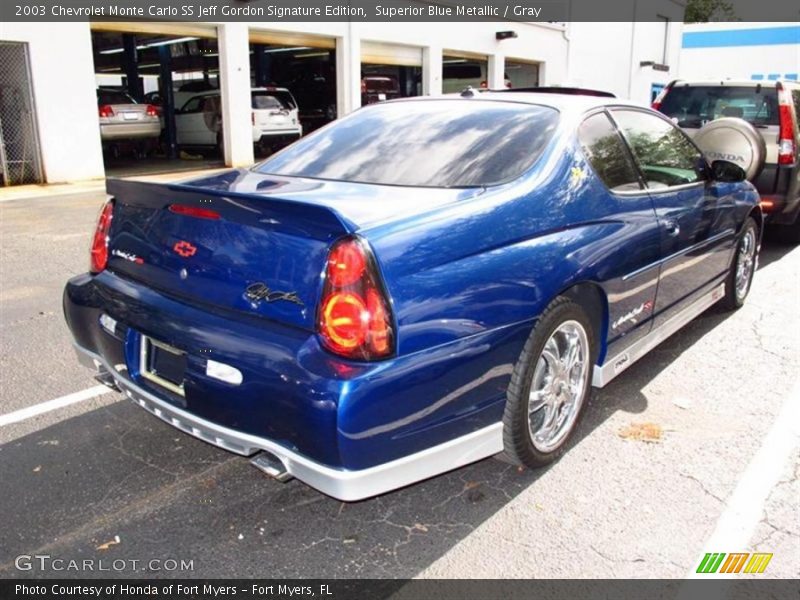 Superior Blue Metallic / Gray 2003 Chevrolet Monte Carlo SS Jeff Gordon Signature Edition