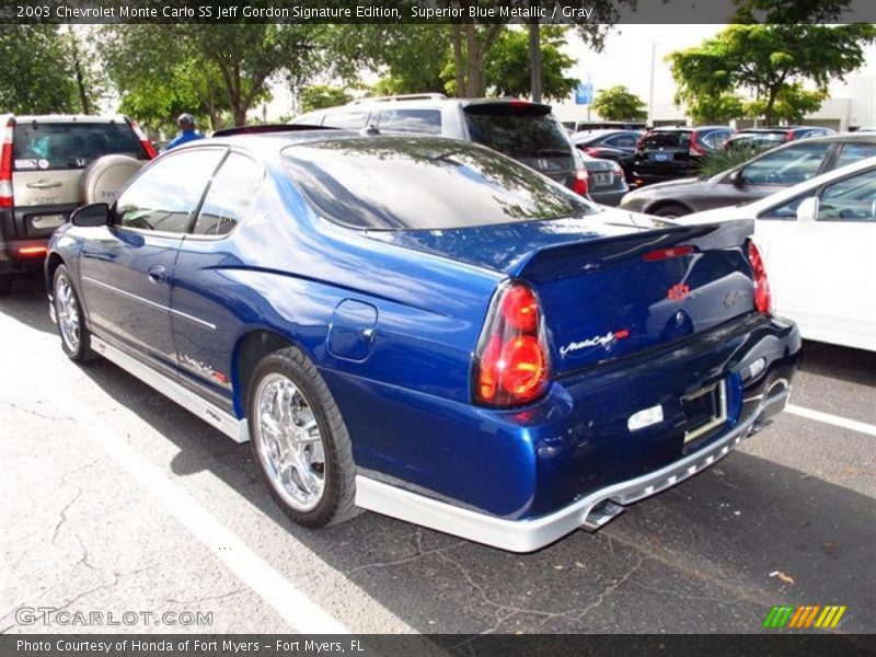 Superior Blue Metallic / Gray 2003 Chevrolet Monte Carlo SS Jeff Gordon Signature Edition