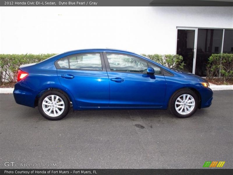 Dyno Blue Pearl / Gray 2012 Honda Civic EX-L Sedan