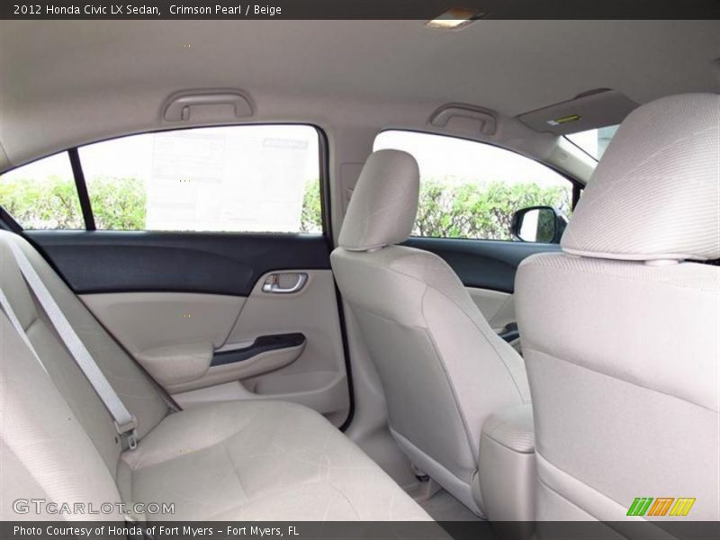 Crimson Pearl / Beige 2012 Honda Civic LX Sedan