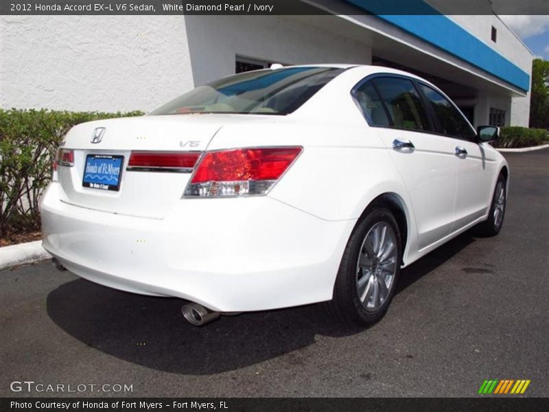 White Diamond Pearl / Ivory 2012 Honda Accord EX-L V6 Sedan