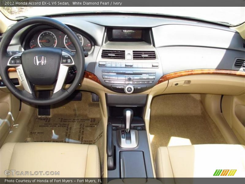 White Diamond Pearl / Ivory 2012 Honda Accord EX-L V6 Sedan