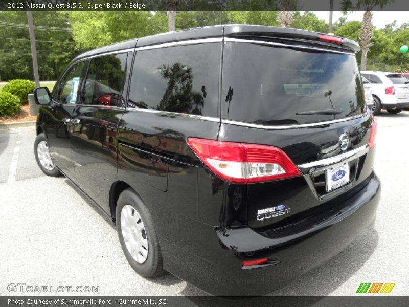 Super Black / Beige 2012 Nissan Quest 3.5 S