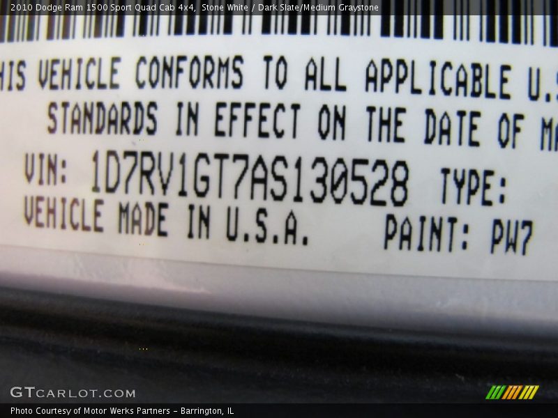 Stone White / Dark Slate/Medium Graystone 2010 Dodge Ram 1500 Sport Quad Cab 4x4