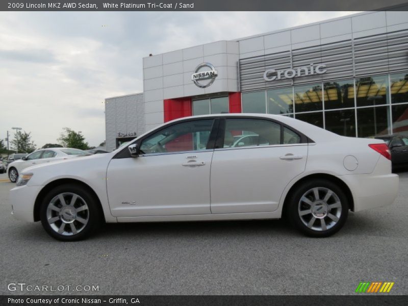 White Platinum Tri-Coat / Sand 2009 Lincoln MKZ AWD Sedan