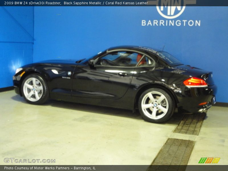 Black Sapphire Metallic / Coral Red Kansas Leather 2009 BMW Z4 sDrive30i Roadster