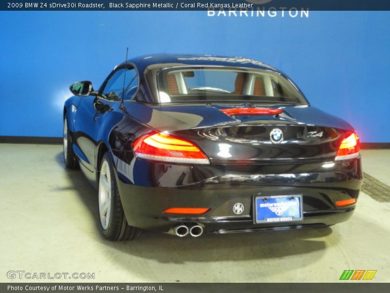Black Sapphire Metallic / Coral Red Kansas Leather 2009 BMW Z4 sDrive30i Roadster