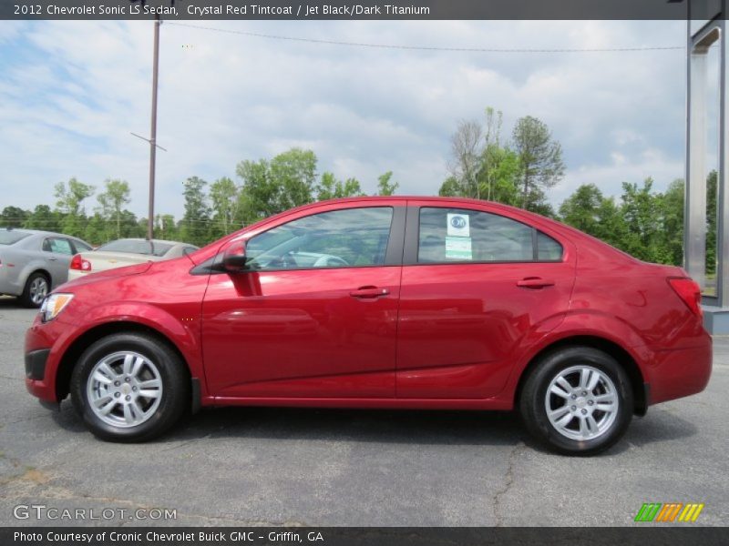 Crystal Red Tintcoat / Jet Black/Dark Titanium 2012 Chevrolet Sonic LS Sedan
