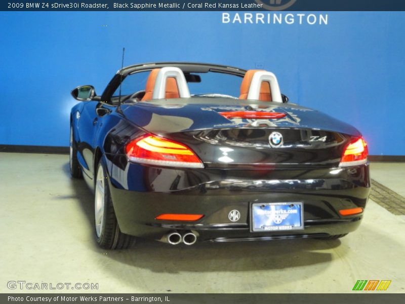 Black Sapphire Metallic / Coral Red Kansas Leather 2009 BMW Z4 sDrive30i Roadster