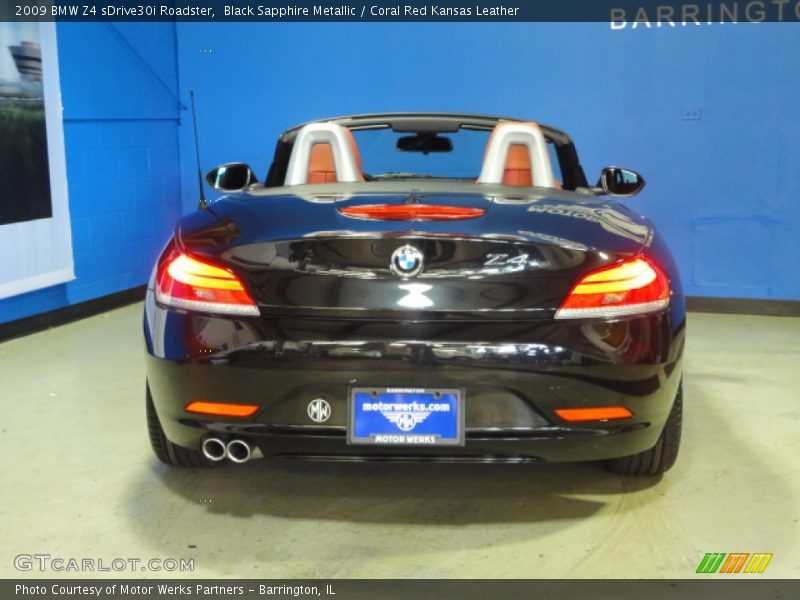 Black Sapphire Metallic / Coral Red Kansas Leather 2009 BMW Z4 sDrive30i Roadster