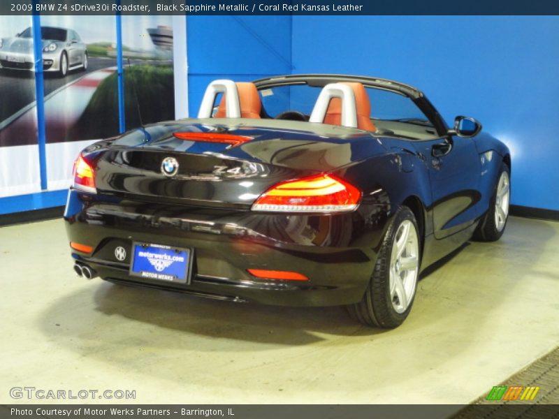 Black Sapphire Metallic / Coral Red Kansas Leather 2009 BMW Z4 sDrive30i Roadster