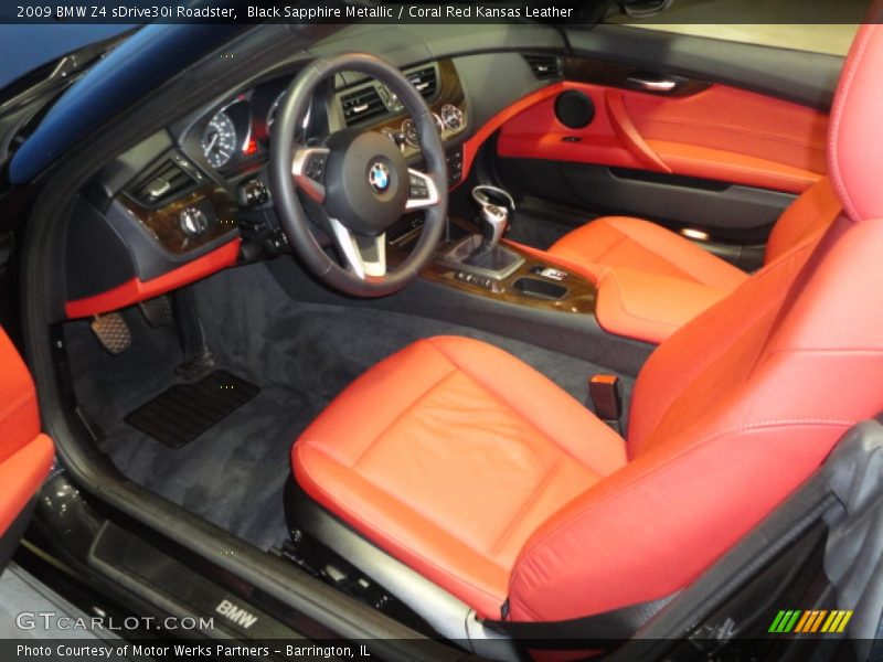 Black Sapphire Metallic / Coral Red Kansas Leather 2009 BMW Z4 sDrive30i Roadster