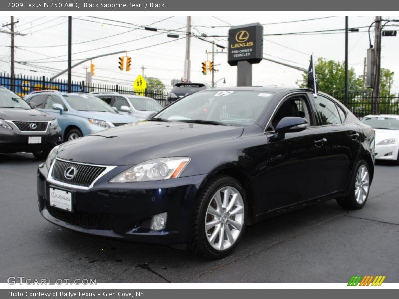 Black Sapphire Pearl / Black 2009 Lexus IS 250 AWD