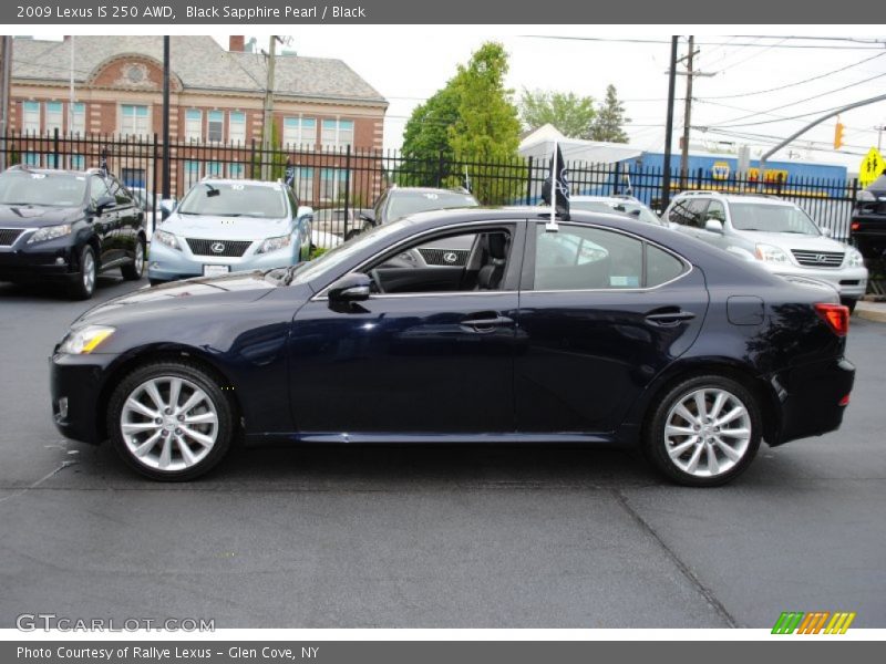 Black Sapphire Pearl / Black 2009 Lexus IS 250 AWD