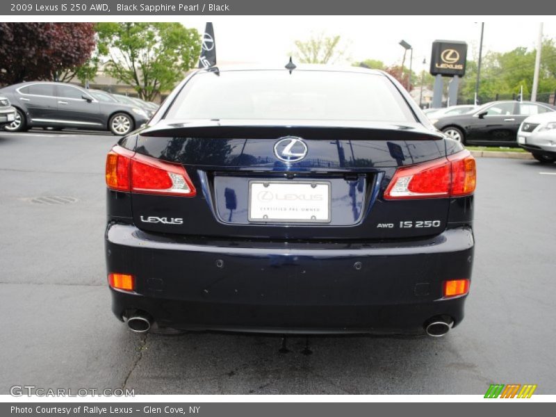 Black Sapphire Pearl / Black 2009 Lexus IS 250 AWD