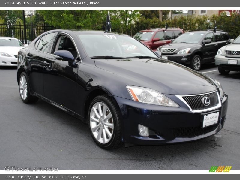 Black Sapphire Pearl / Black 2009 Lexus IS 250 AWD