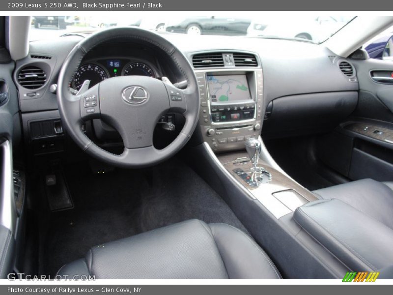 Black Sapphire Pearl / Black 2009 Lexus IS 250 AWD