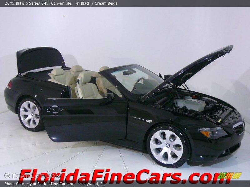 Jet Black / Cream Beige 2005 BMW 6 Series 645i Convertible