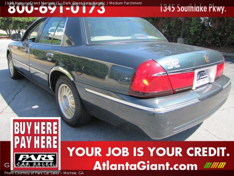 Dark Green Satin Metallic / Medium Parchment 1998 Mercury Grand Marquis LS