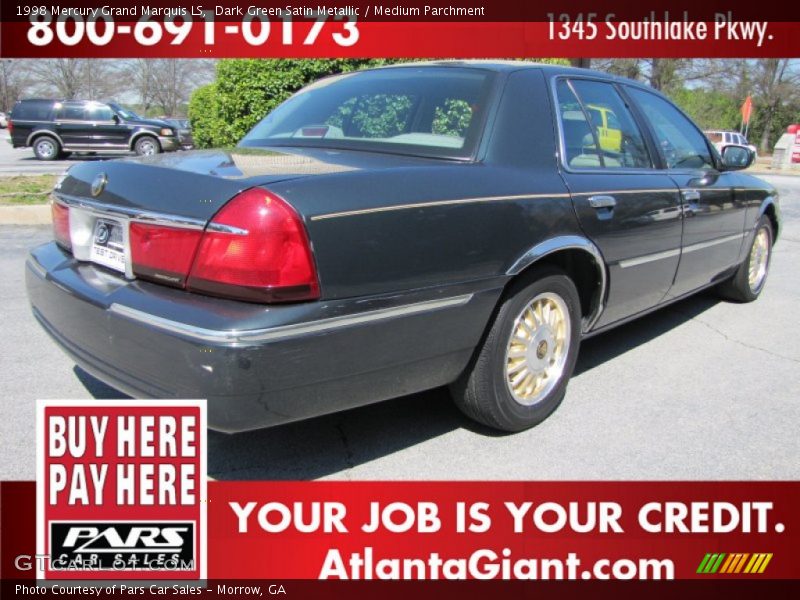 Dark Green Satin Metallic / Medium Parchment 1998 Mercury Grand Marquis LS