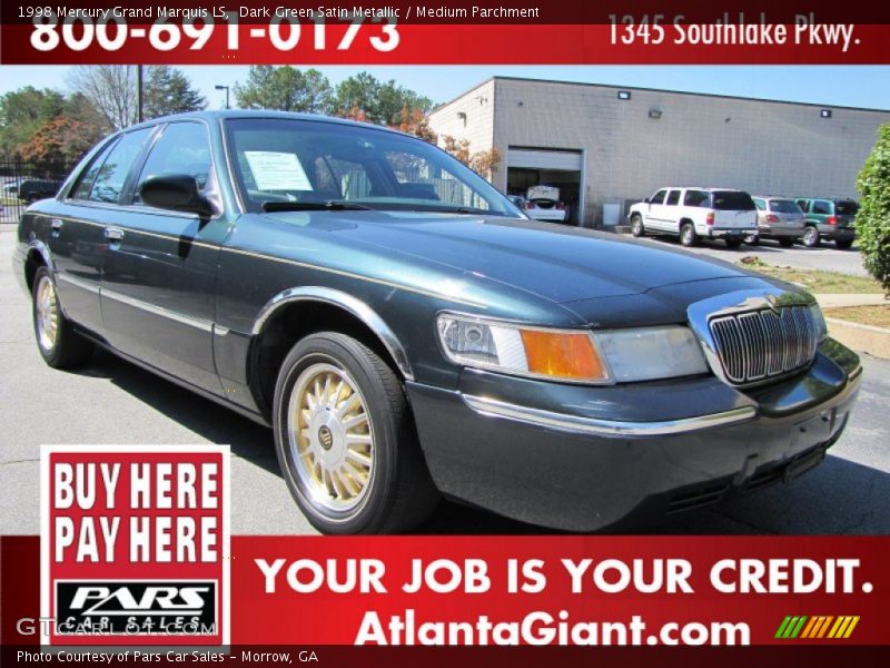 Dark Green Satin Metallic / Medium Parchment 1998 Mercury Grand Marquis LS