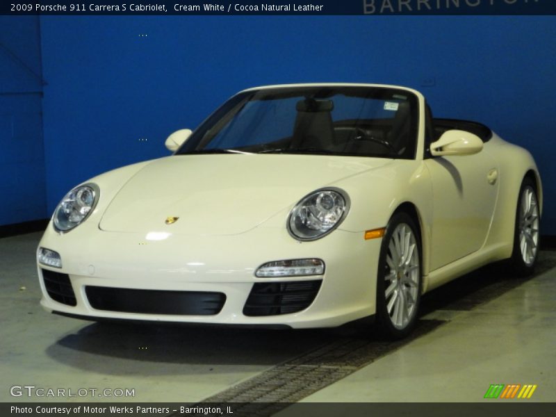 Cream White / Cocoa Natural Leather 2009 Porsche 911 Carrera S Cabriolet