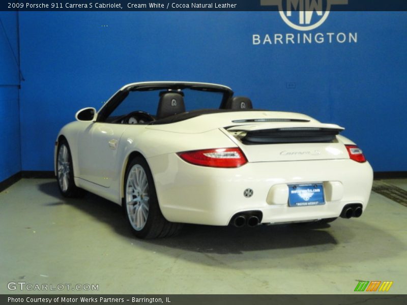 Cream White / Cocoa Natural Leather 2009 Porsche 911 Carrera S Cabriolet