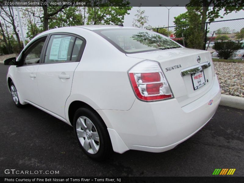 Aspen White / Beige 2010 Nissan Sentra 2.0