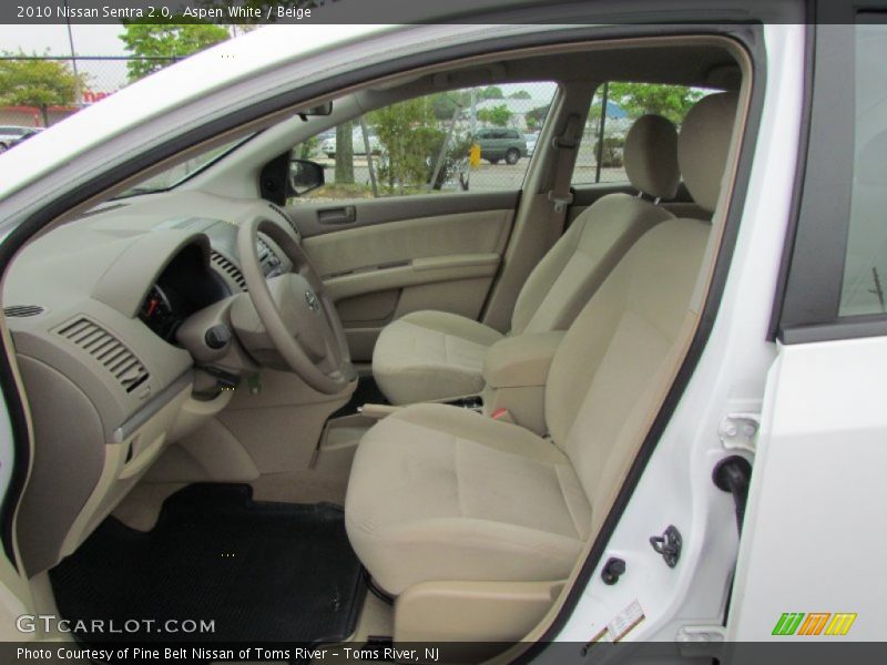 Aspen White / Beige 2010 Nissan Sentra 2.0