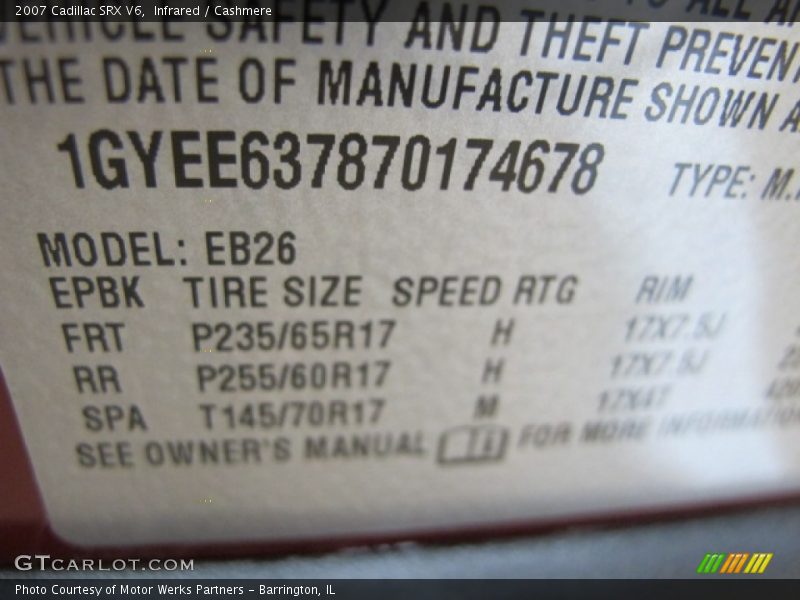 Infrared / Cashmere 2007 Cadillac SRX V6