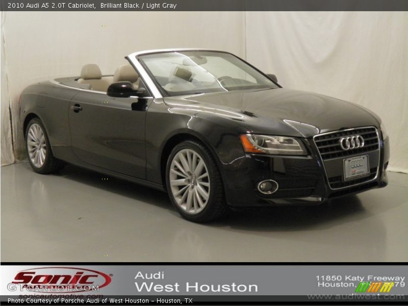 Brilliant Black / Light Gray 2010 Audi A5 2.0T Cabriolet
