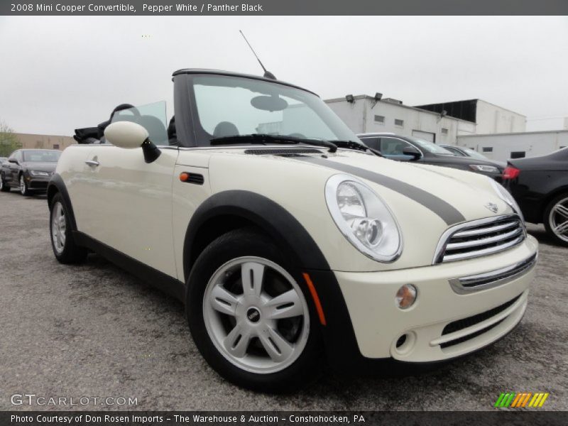 Pepper White / Panther Black 2008 Mini Cooper Convertible