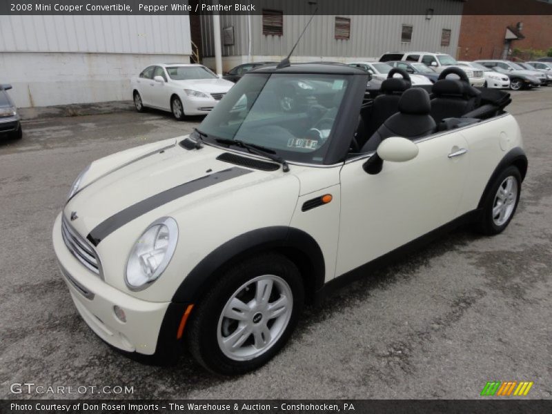 Pepper White / Panther Black 2008 Mini Cooper Convertible