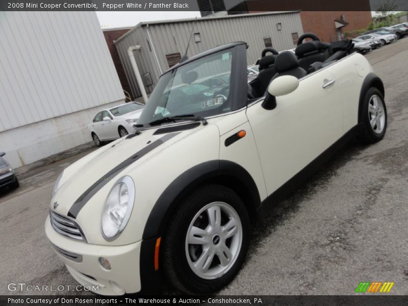 Pepper White / Panther Black 2008 Mini Cooper Convertible