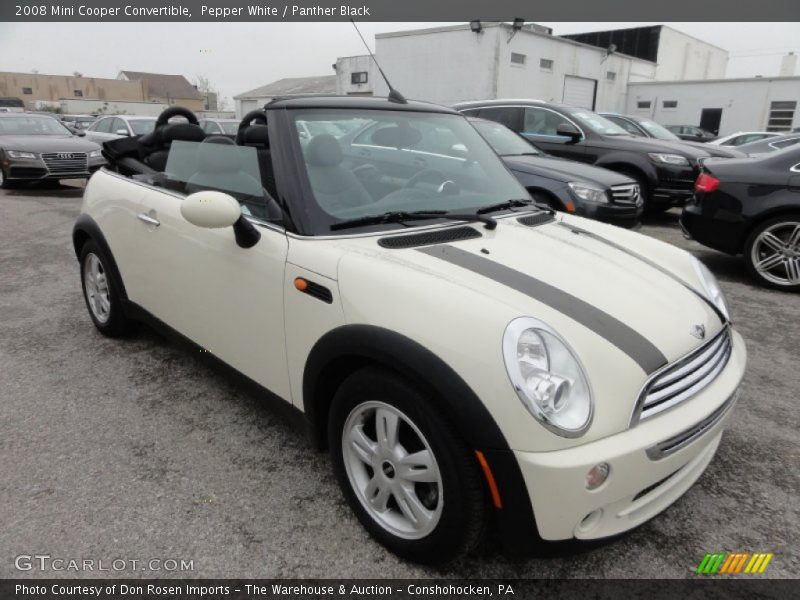 Pepper White / Panther Black 2008 Mini Cooper Convertible