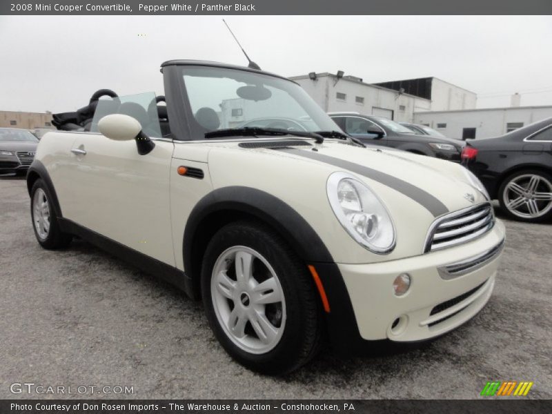 Pepper White / Panther Black 2008 Mini Cooper Convertible